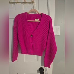 Anthropologie Maeve Pink Knit Cardigan Sweater